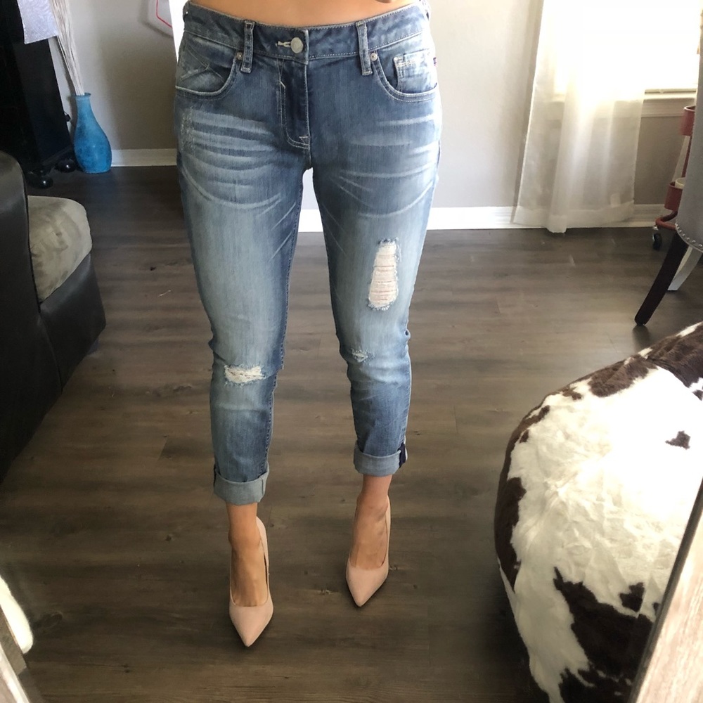 Distressed jeans